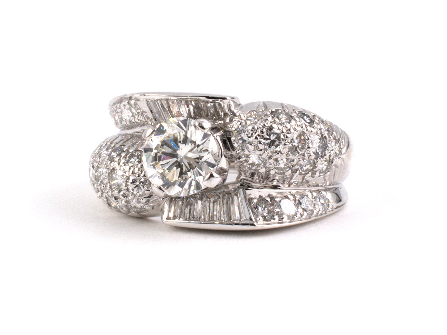 92332 - Circa 1960 Platinum Diamond Cocktail Ring