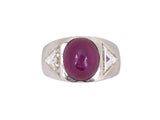 92448 - Art Deco Platinum Diamond AGL Burma Star Ruby Ring