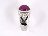 92448 - Art Deco Platinum Diamond AGL Burma Star Ruby Ring