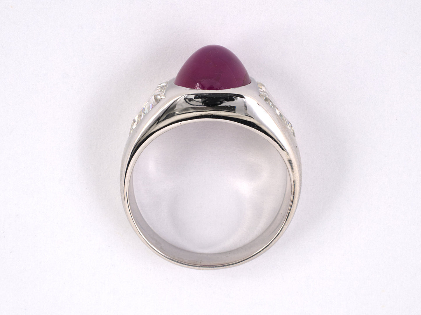 92448 - Art Deco Platinum Diamond AGL Burma Star Ruby Ring