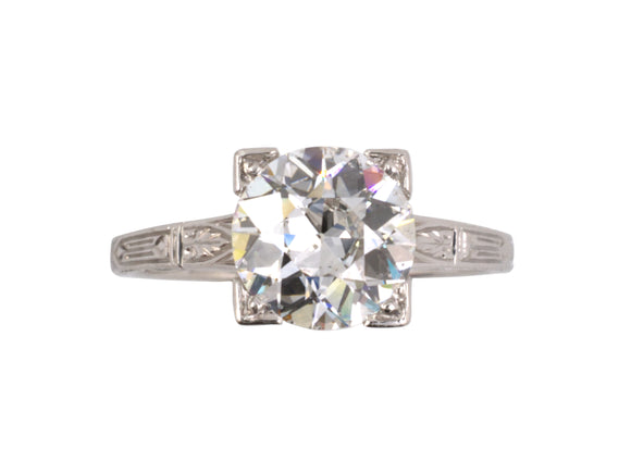 92451 - Art Deco Platinum Diamond Engagement Ring