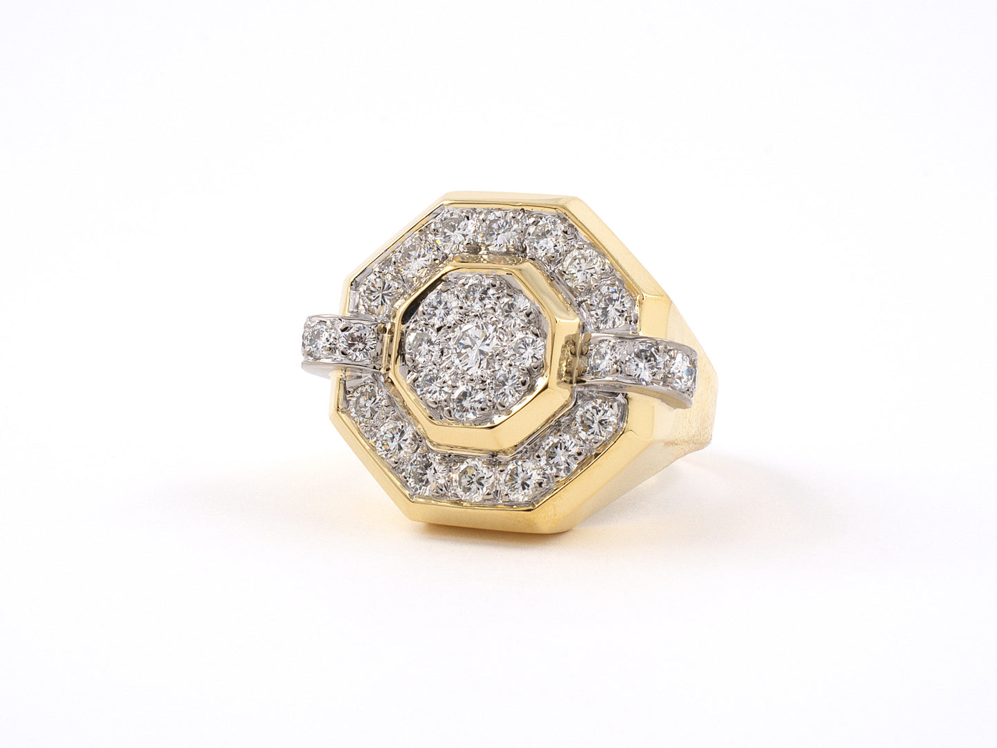 92636 - SOLD - Gold Diamond Cluster Octagonal Ring