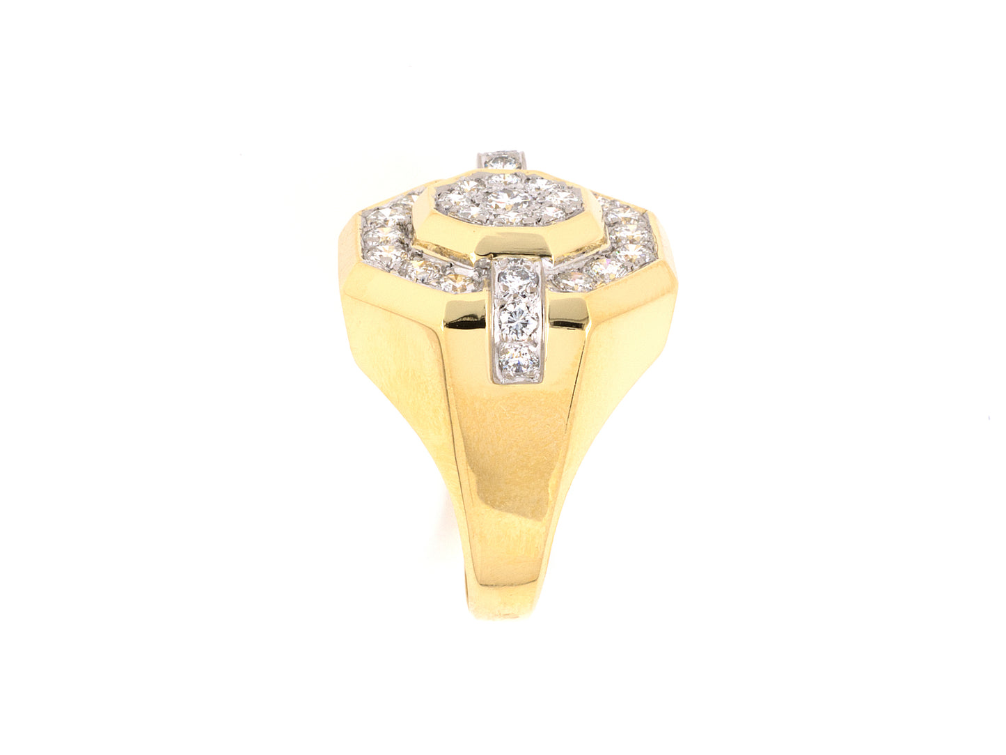 92636 - SOLD - Gold Diamond Cluster Octagonal Ring