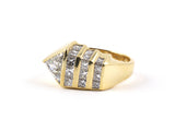 92704 - Circa 1980 Gold Diamond Triangle Buckle Ring