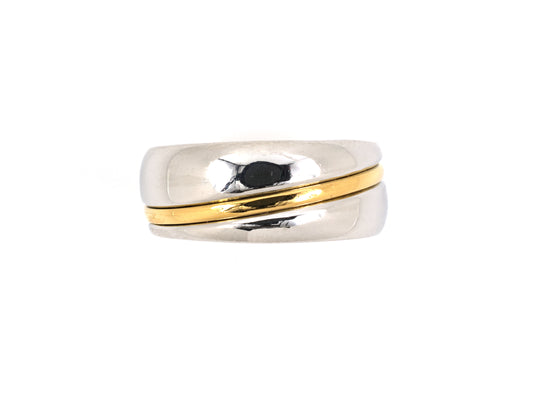 92722 - SOLD - M.bondanza Gold Platinum Twist Wedding Band