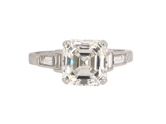 92885 - Art Deco Platinum GIA Diamond Engagement Ring