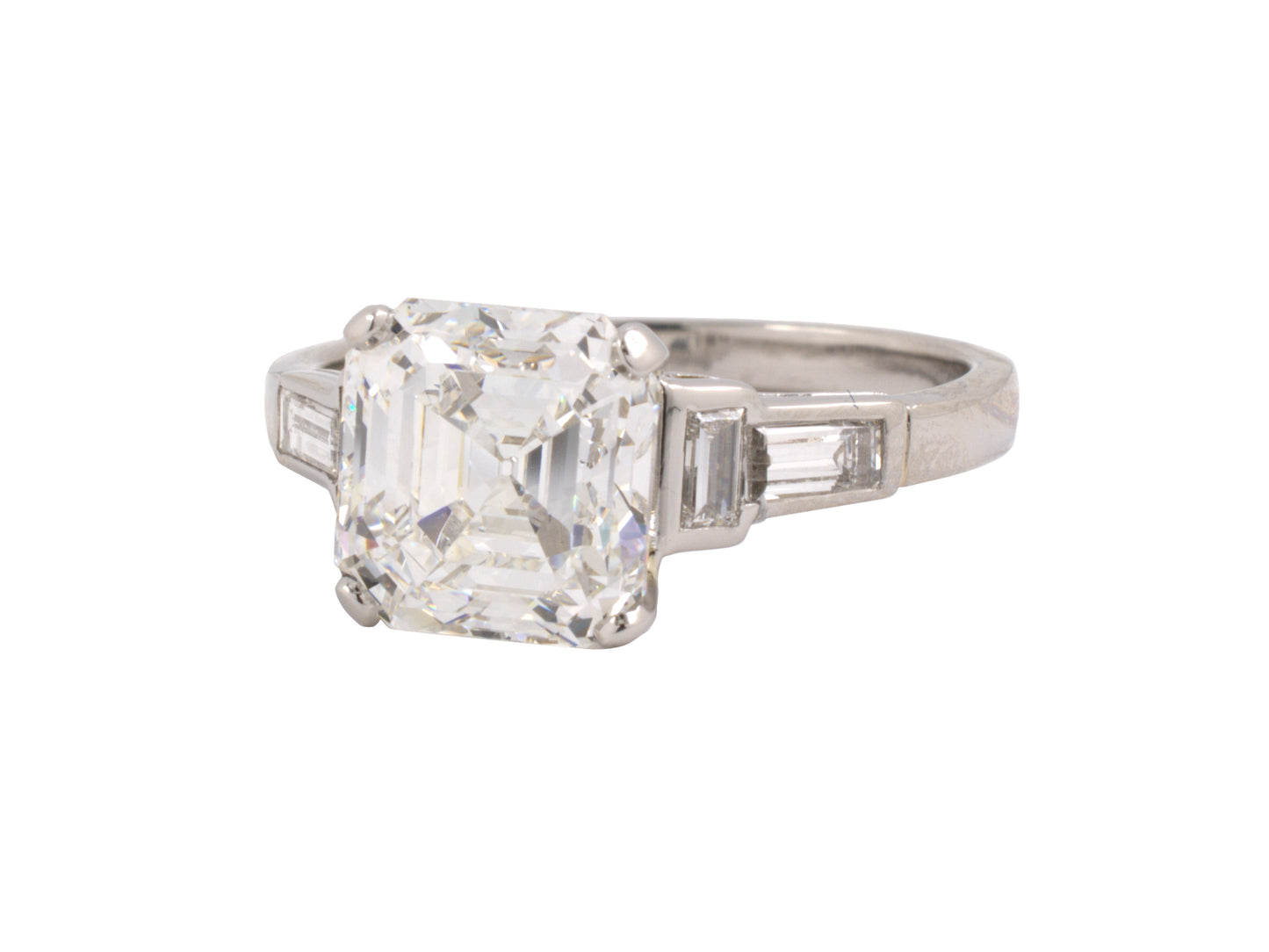 92885 - Art Deco Platinum GIA Diamond Engagement Ring