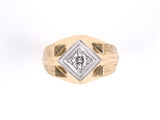 93174 - Retro Gold Palladium Diamond Gents Ring