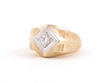 93174 - Retro Gold Palladium Diamond Gents Ring