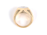 93174 - Retro Gold Palladium Diamond Gents Ring