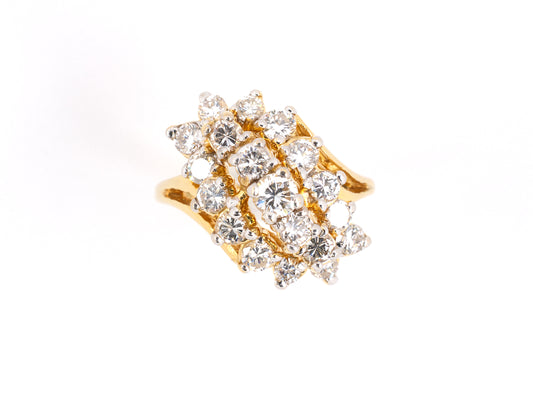 93175 - Gold Diamond Tiered Twist Ring