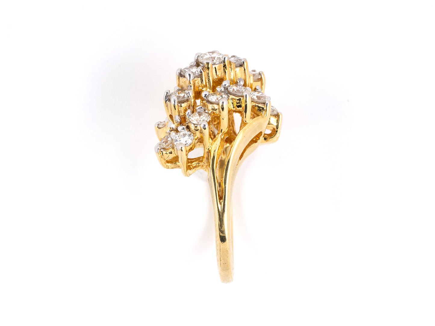 93175 - Gold Diamond Tiered Twist Ring