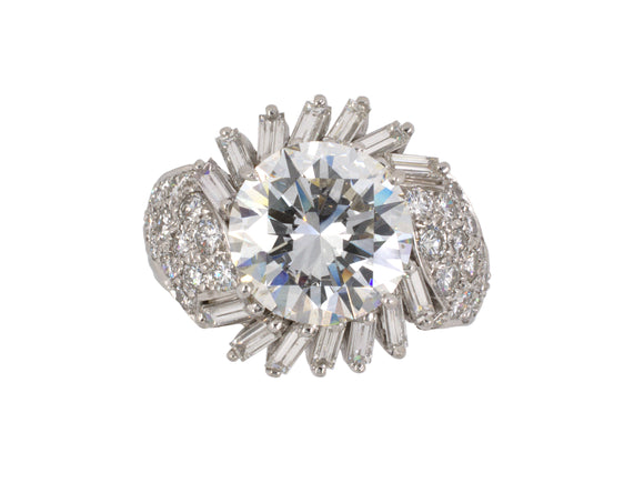 93202 - Circa 1960 Webb Platinum GIA Diamond Cocktail Ring