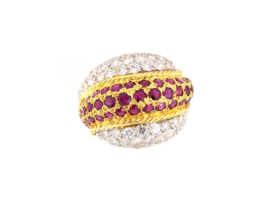 93246 - Gold Ruby Diamond Ring