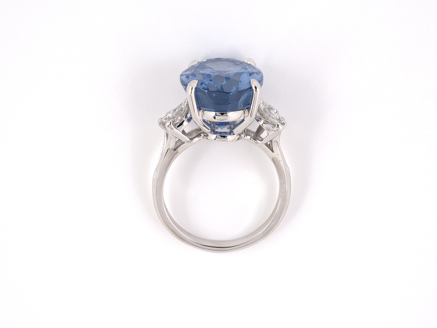 93331 - SOLD - Circa 1950s Platinum AGL Sapphire Diamond Ring