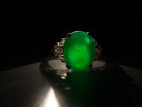 93332 - Art Deco Platinum Diamond Jadeite Ring