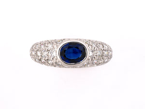 93339 - Platinum Sapphire Diamond Wedding Ring