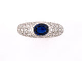 93339 - Platinum Sapphire Diamond Wedding Ring