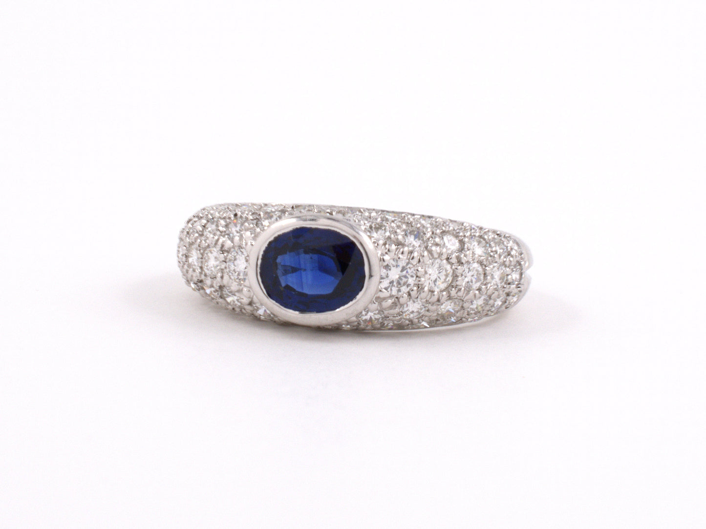 93339 - Platinum Sapphire Diamond Wedding Ring