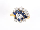 93472 - Circa 1967 Oscar Heyman Platinum Gold Sapphire Diamond Cluster Twist Ring
