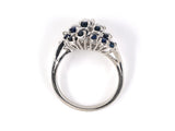 93479 - Circa 1979 Oscar Heyman Platinum Diamond Sapphire Cluster Twist Ring