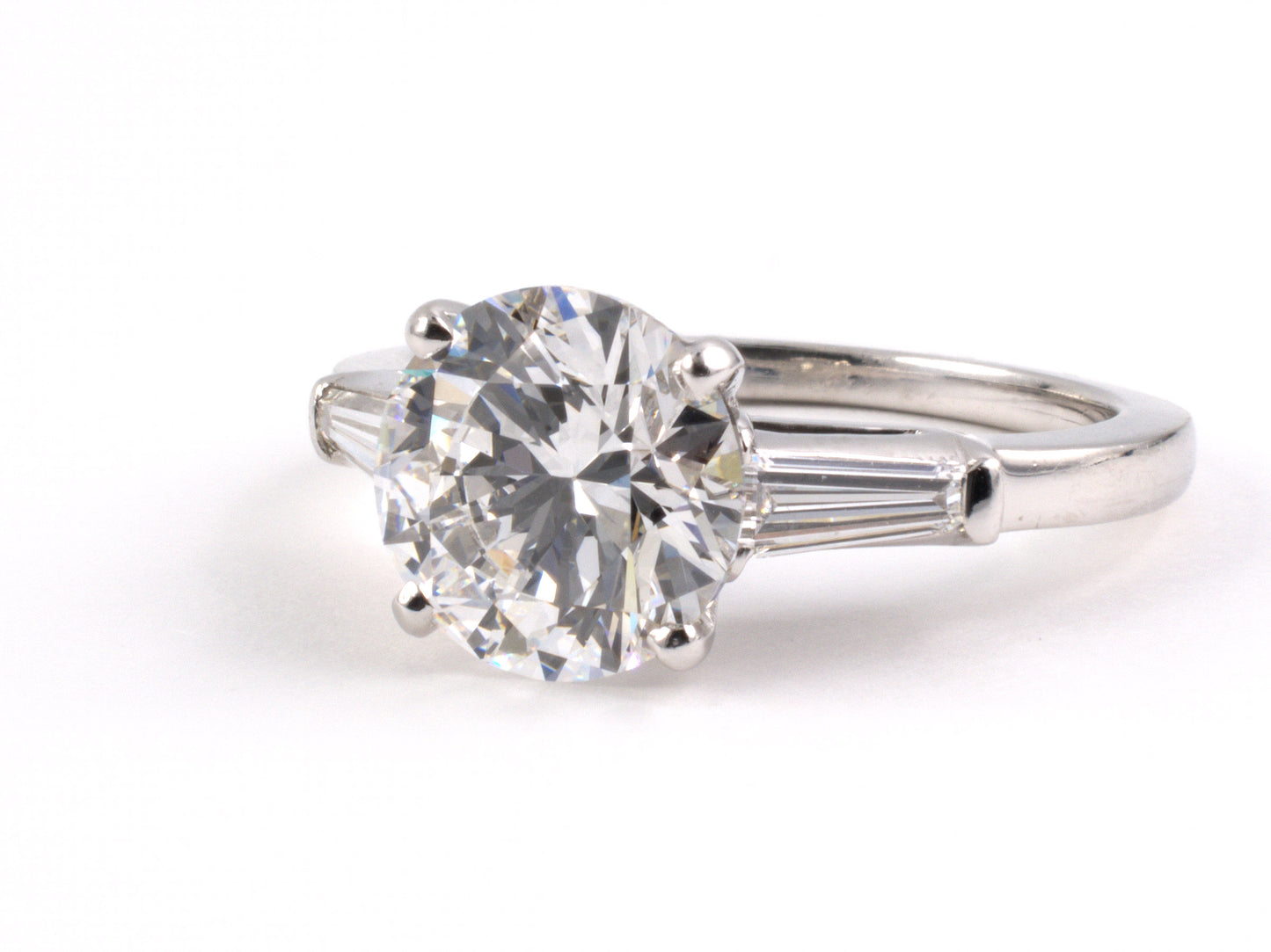 93762 - Platinum GIA Diamond Tapered Baguette Engagement Ring