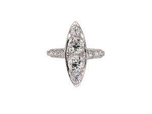 94033 - Art Deco Platinum Diamond Dutchess Dinner Ring