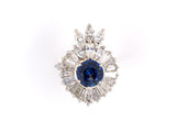 94349 - Circa 1960 Platinum Sapphire Diamond Dinner Ring