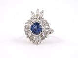 94349 - Circa 1960 Platinum Sapphire Diamond Dinner Ring