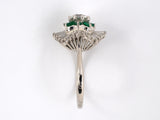 94474 - Circa 1960 Platinum GIA Diamond Emerald Ballerina Ring