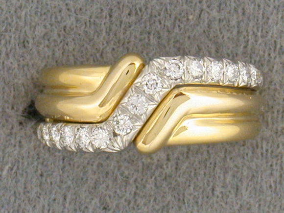 94796 - SOLD - Gold Diamond Twist Wedding Band Ring