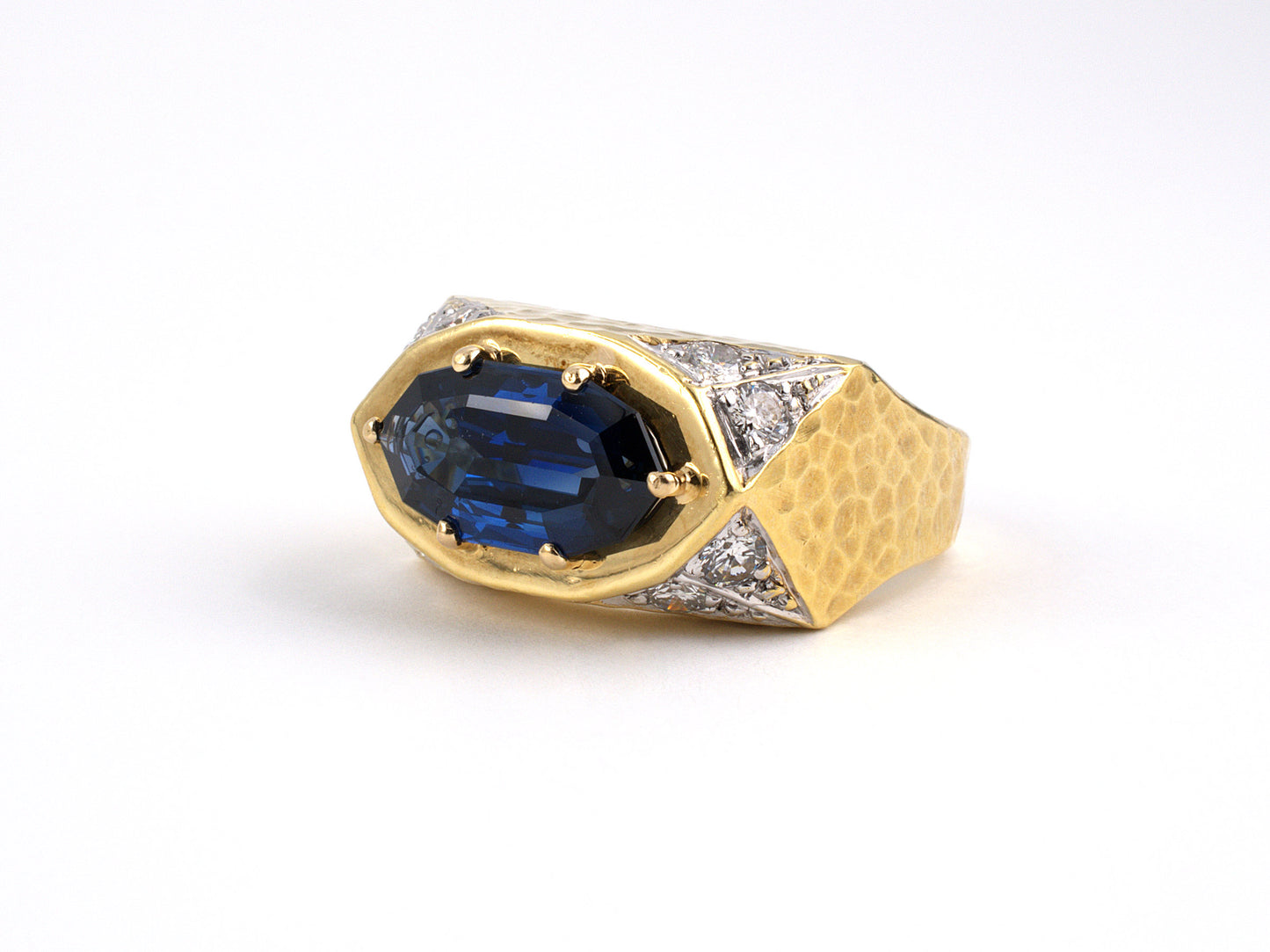 94849 - SOLD - Gold AGL Sapphire Diamond Oval Cocktail Ring