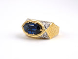 94849 - Gold AGL Sapphire Diamond Oval Cocktail Ring