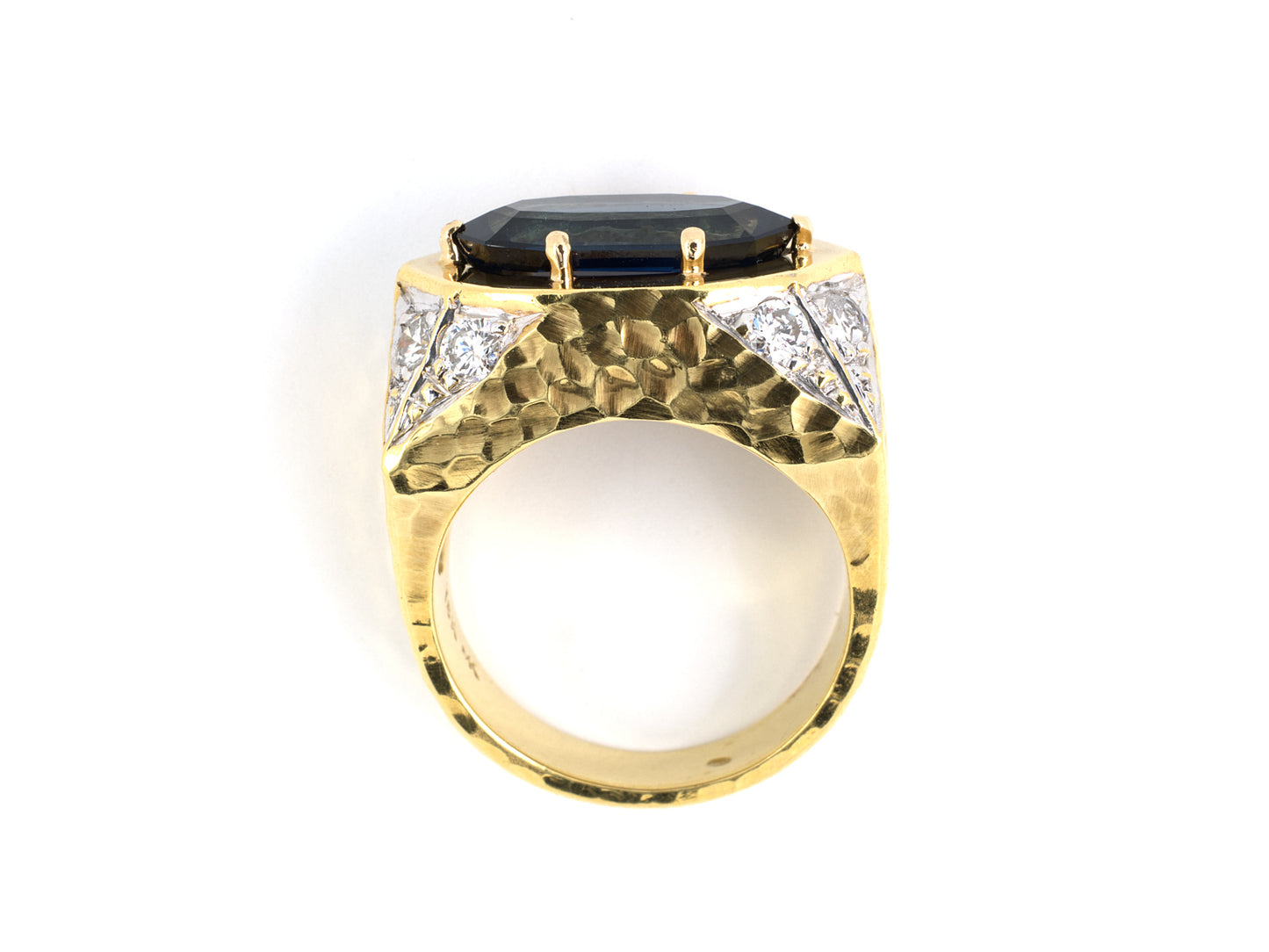 94849 - SOLD - Gold AGL Sapphire Diamond Oval Cocktail Ring