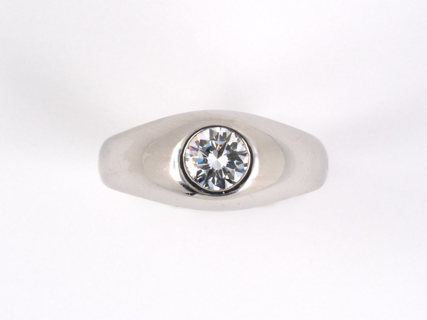 94876 - Circa 1960 Gold Diamond Gents Gypsy Ring