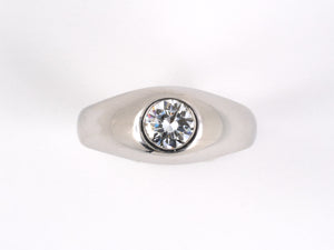 94876 - Circa 1960 Gold Diamond Gents Gypsy Ring