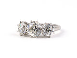 95047 - Platinum GIA Diamond Filigree 3-Stone Ring