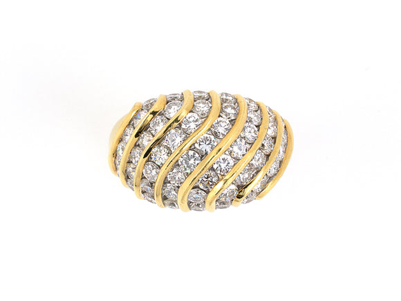 95105 - Circa 1980s Kurt Gaum Gold Diamond Diagonal Weave  Ring