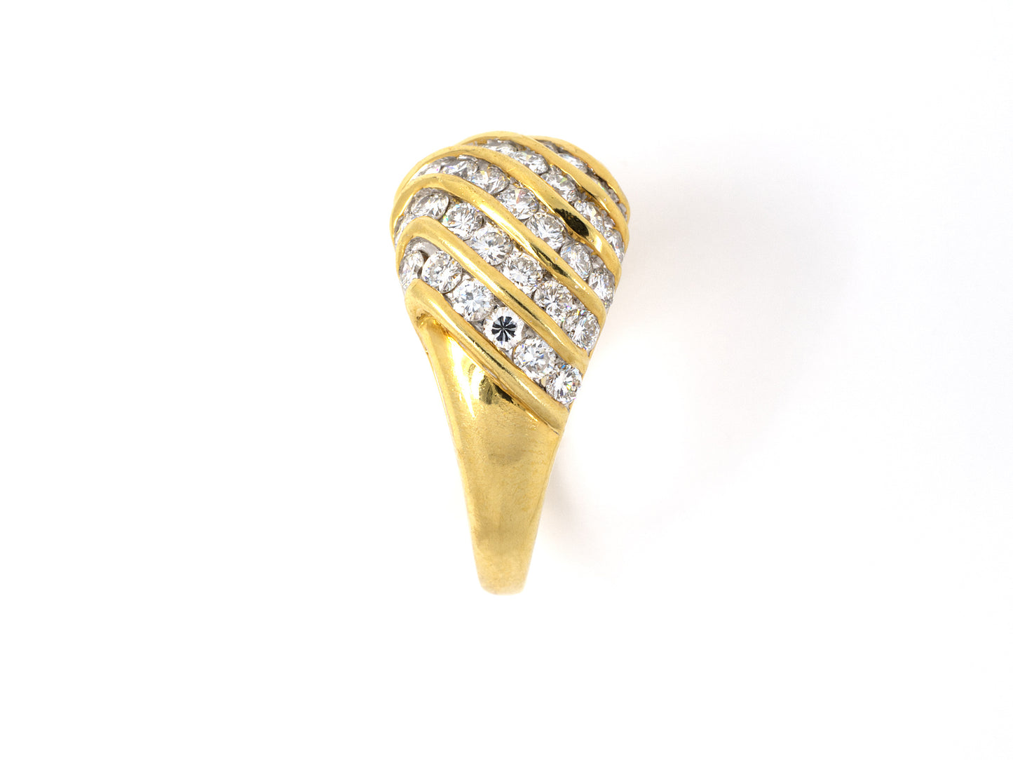 95105 - Circa 1980s Kurt Gaum Gold Diamond Diagonal Weave  Ring