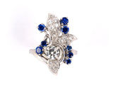 95156 - Platinum Diamond Sapphire Ring