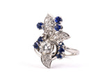 95156 - Platinum Diamond Sapphire Ring