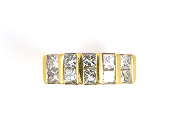 95170 - Gold Diamond 2 Row Ring