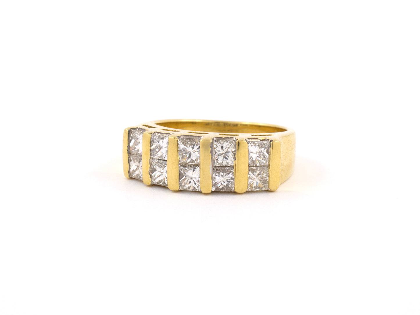 95170 - Gold Diamond 2 Row Ring