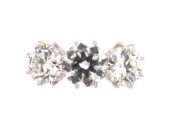 95255 - Platinum GIA Diamond Filigree 3-Stone Ring