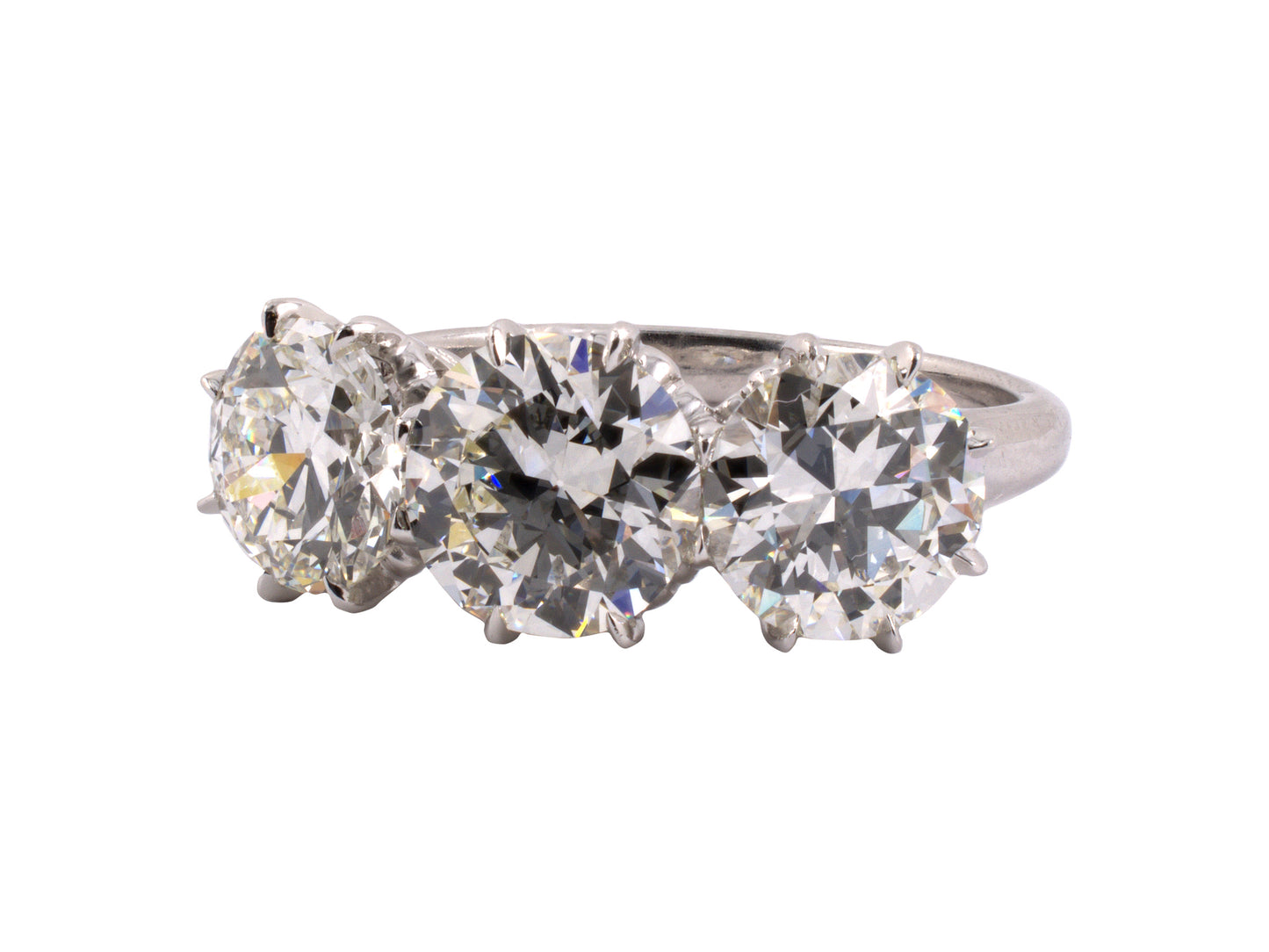 95255 - Platinum GIA Diamond Filigree 3-Stone Ring