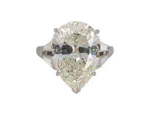 95258 - Platinum Pear Shape GIA Diamond Engagement Ring