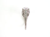 95291 - Platinum Diamond Filigree Chased Edwardian Engagement Ring,  1 Old European Cut Dia 1.10 Cts Gia (g-flaw), 11 Diamonds Est 1.30