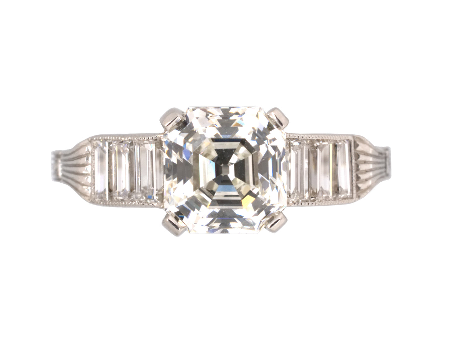 95454 - SOLD - Art Deco GIA Asscher Cut Diamond Engagement Ring