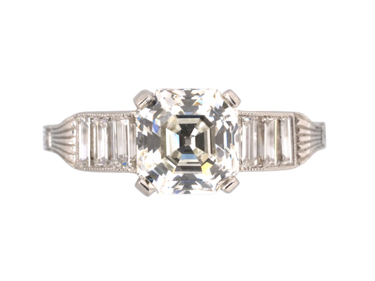 95454 - SOLD - Art Deco GIA Asscher Cut Diamond Engagement Ring