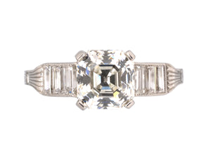 95454 - Art Deco GIA Asscher Cut Diamond Engagement Ring